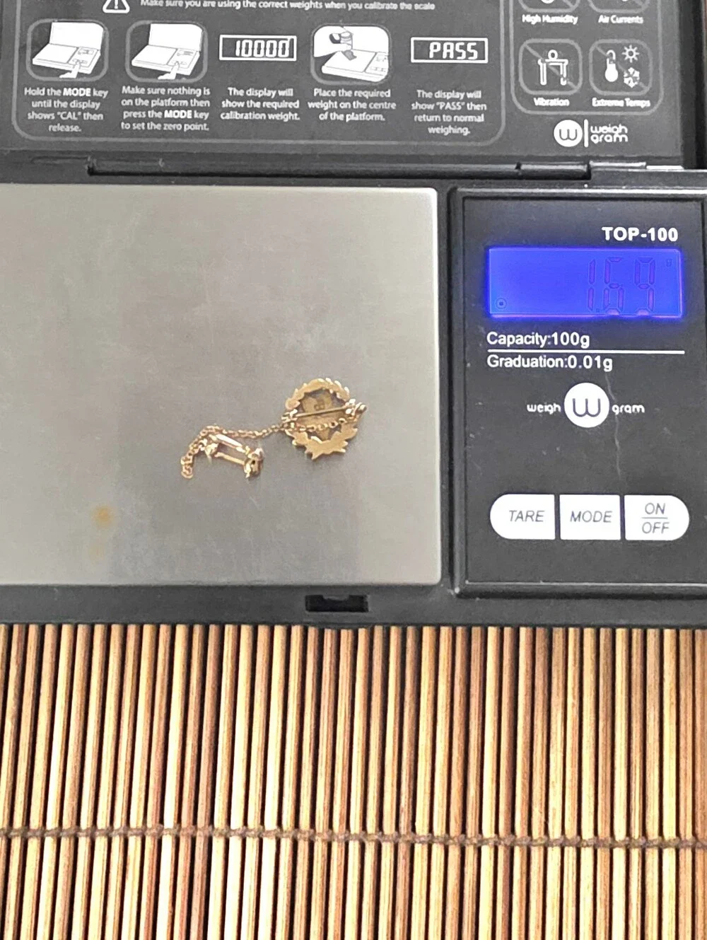 14k Eastern Star Yellow Gold Pin (Vintage)